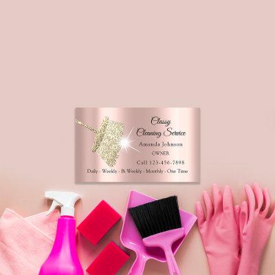 Classy Cleaning Service Maid Rose Gold Spark