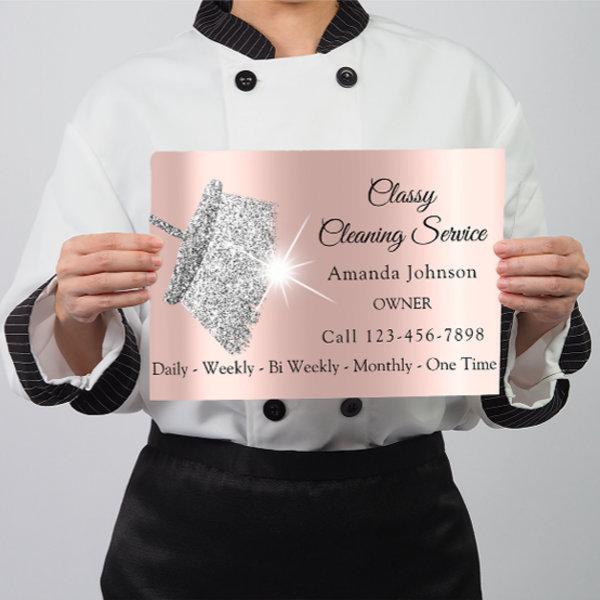 Classy Cleaning Service Maid Rose Silver Gray