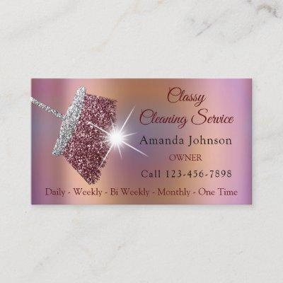 Classy Cleaning Service Maid Rose Silver Holograph