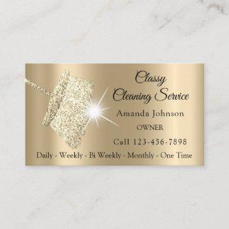 Classy Cleaning Service Maid Sepia Gold Spark