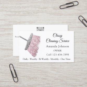 Classy Cleaning Service Maid White Silver QR CODE