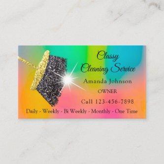 Classy Cleaning Services Ombre Pink Gold Glitter