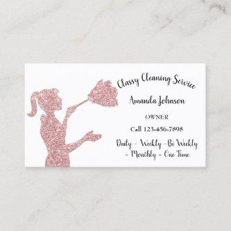 Classy Cleaning Services Rose Logo Maid Glitter