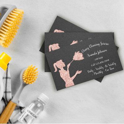 Classy Cleaning Services Rose Logo Maid Kraft Glam