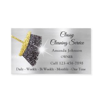 Classy Cleaning Services Silver Gold Glitter Black