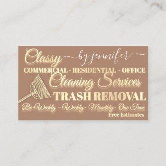 Classy Cleaning Trash Removal Brown Maid QR Code