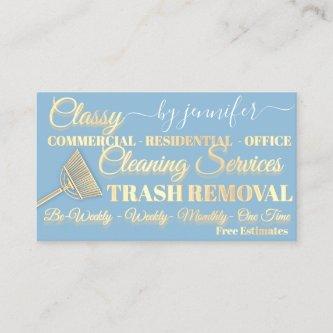 Classy Cleaning Trash Removal Maid QR Code Gold