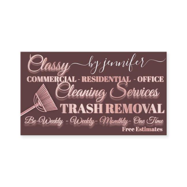 Classy Cleaning Trash Removal Maid QR Code Logo