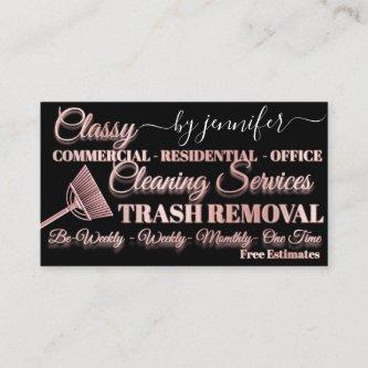 Classy Cleaning Trash Removal Maid QR Code Logo