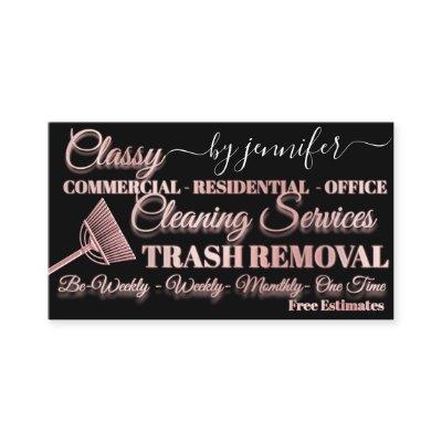 Classy Cleaning Trash Removal Maid QR Code Logo