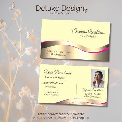 Classy Cream Wavy Gold Decor with Photo Luxurious