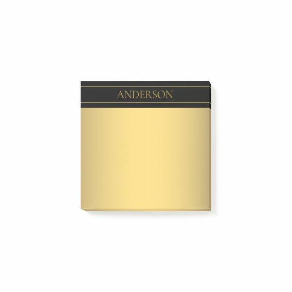 Classy Customizable Gold Text & Lines Post-it Notes