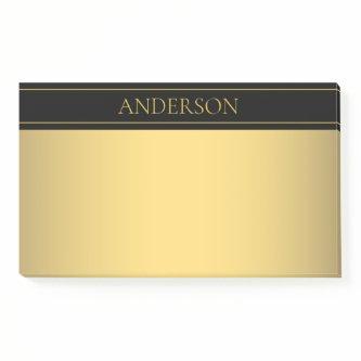Classy Customizable Gold Text & Lines Post-it Notes