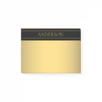 Classy Customizable Gold Text & Lines Post-it Notes
