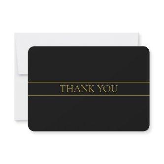 Classy Customizable Gold Text & Lines Thank You Card