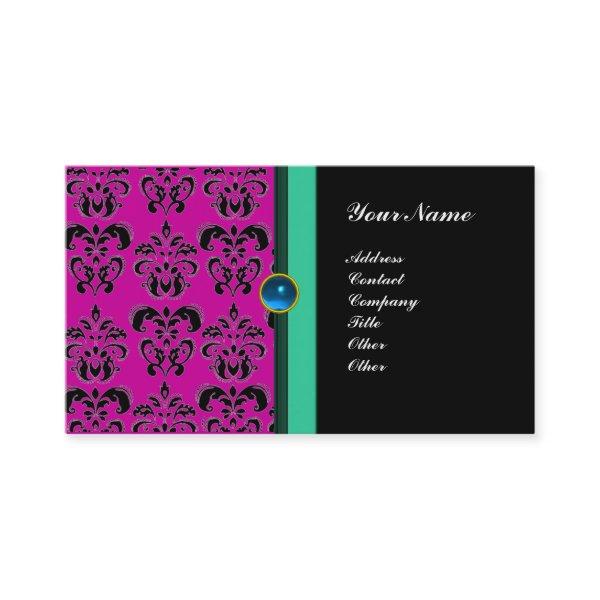 CLASSY DAMASK MONOGRAM ,black sapphire