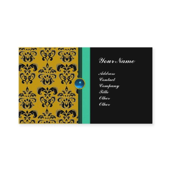 CLASSY DAMASK MONOGRAM ,black sapphire