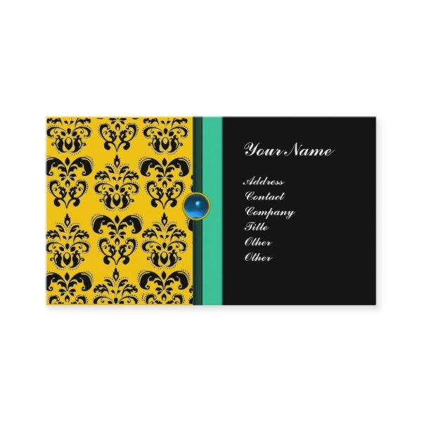 CLASSY DAMASK MONOGRAM ,black sapphire