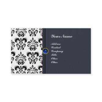 CLASSY DAMASK MONOGRAM blue sapphire gold