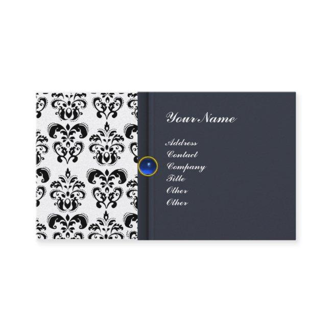 CLASSY DAMASK MONOGRAM blue sapphire platinum