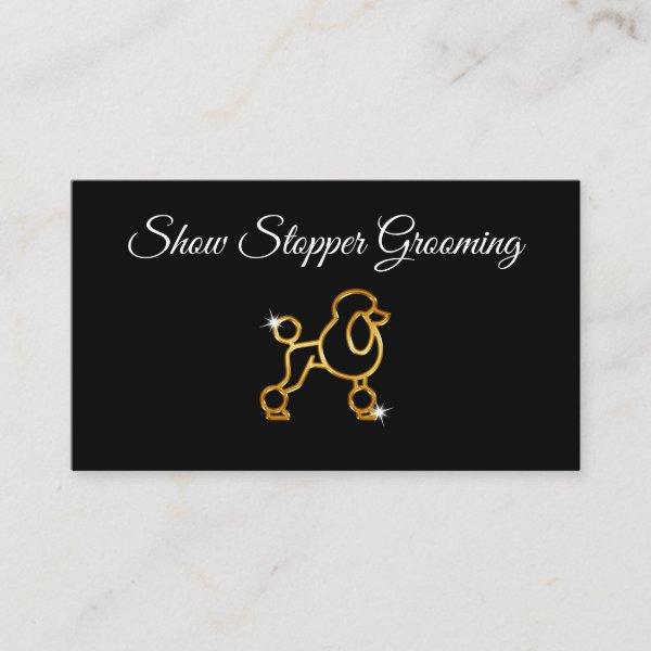 Classy Dog Grooming Gold Poodle Design