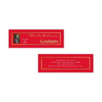 Classy Elegant Gold Text Graduate Photo Mini