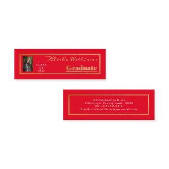 Classy Elegant Gold Text Graduate Photo Mini