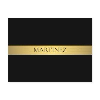 Classy Faux Gold Stripe & Black Background or DIY Postcard