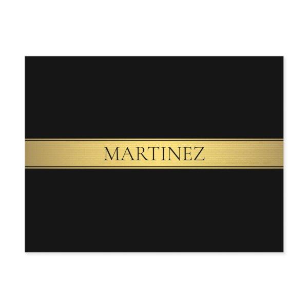 Classy Faux Gold Stripe & Black Background or DIY Postcard