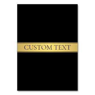 Classy Faux Gold Stripe & Black Background or DIY Table Number