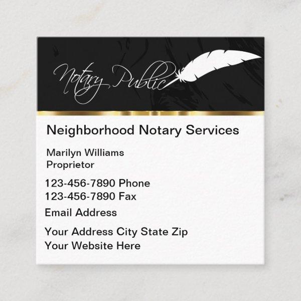 Classy Feather Pen Notary Public Square