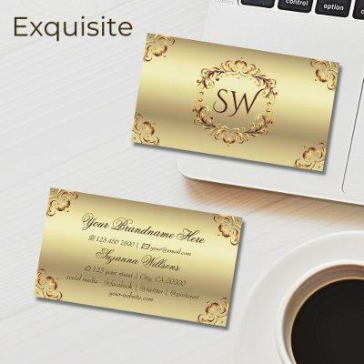 Classy Golden Ornate Decor with Monogram Sumptuous