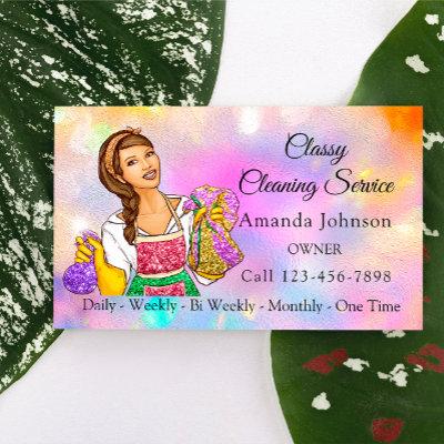 Classy House Cleaning Service Maid Holographic