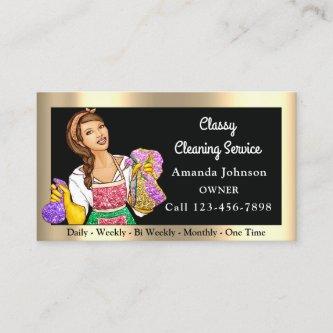 Classy House Office Cleaning Service Maid Framed