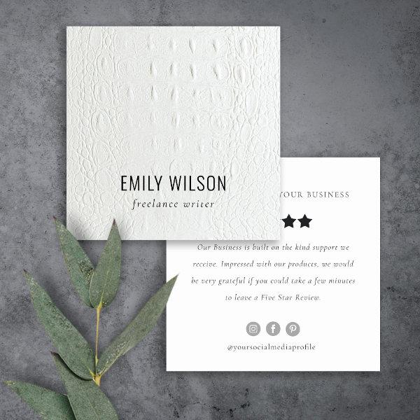 Classy Ivory White Leather Texture Review Request Square