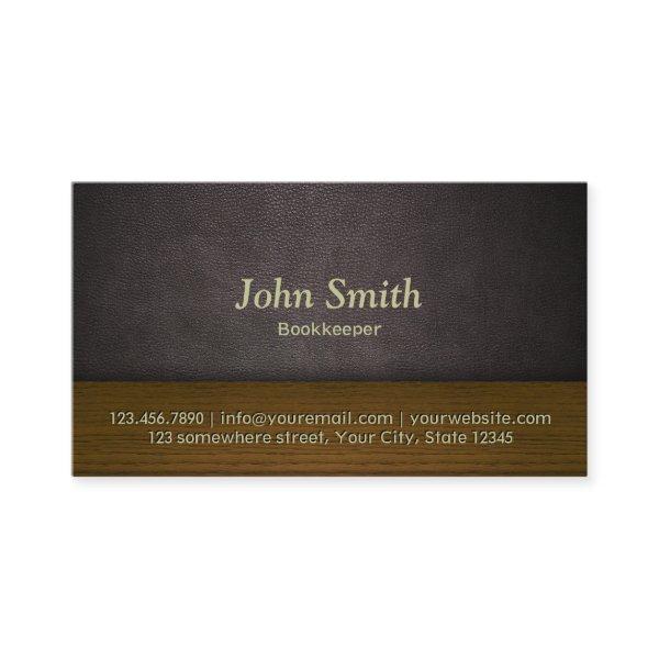 Classy Leather & Wood Bookkeeper