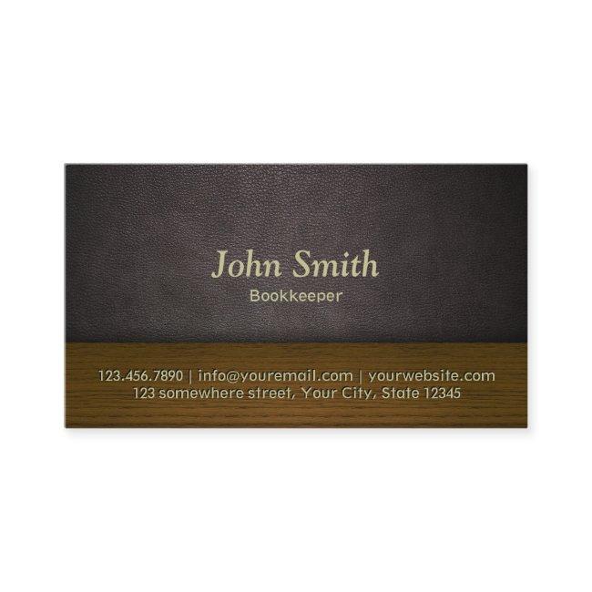 Classy Leather & Wood Bookkeeper