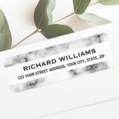 Classy marble return address label