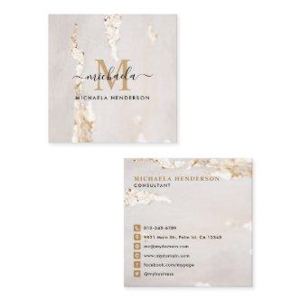 Classy Modern Gold Foil Monogram Initial & Name Square