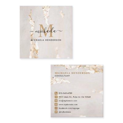 Classy Modern Gold Foil Monogram Initial & Name Square