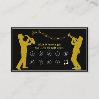 Classy Music Store Gold Musical Notes Loyalty Card