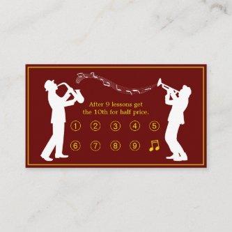 Classy Music Store White Musical Notes Loyalty Card