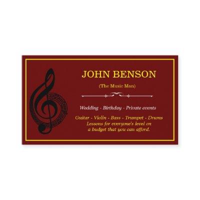 Classy Music Teacher White Treble Clef with Notes