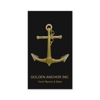 Classy Nautical Gold Anchor on Black