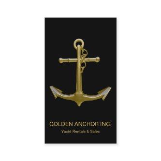 Classy Nautical Gold Anchor on Black