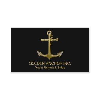 Classy Nautical Gold Anchor on Black