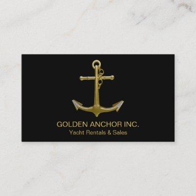 Classy Nautical Gold Anchor on Black
