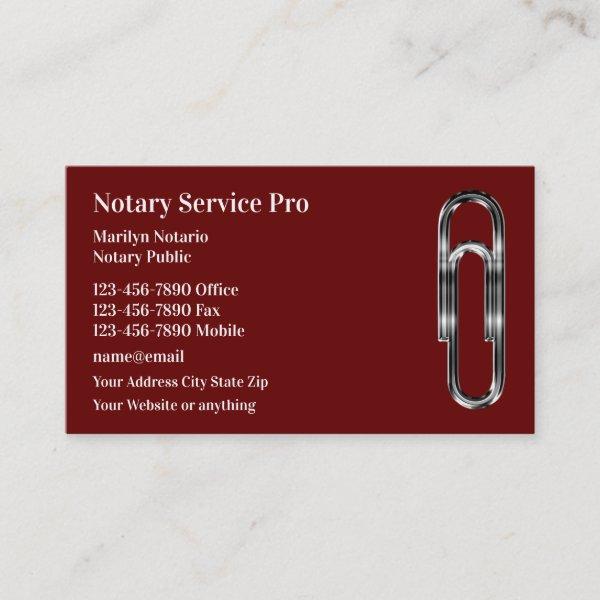 Classy Notary Public Silver Paperclip