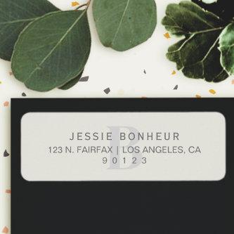 Classy Off-White Light Grey Return Address Label