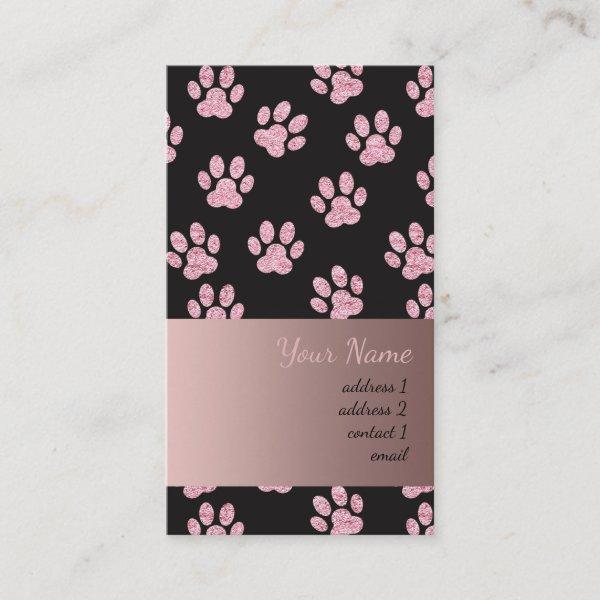 classy pink and black pet paw prints pattern